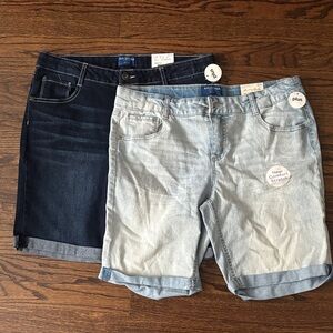 NWT Arizona Kid’s (Girl) Bermuda Shorts Dark Wash and Light Wash Size 16 1/2